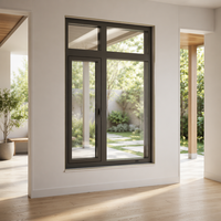 Ventanas de Madera de Aluminio Wenge con Aislamiento Térmico de Diseño Moderno para Casa Pasiva