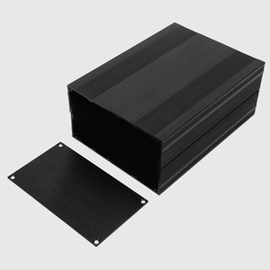 Tùy Chỉnh 6000 Loạt Lớp Ép Đùn Điện Tử Màu Đen Không Thấm Nước Nhôm Hộp Biến Tần <span class=keywords><strong>Pcb</strong></span> Khuếch Đại Pin Trường Hợp Uốn Hàn - Product Image 1
