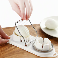 Outil de cuisine multifonctionnel 2 en 1 en acier inoxydable portable, tranche-œufs, outil pour couper les œufs durs, les fruits, la viande en conserve