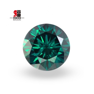 Baifu Jewelry คุณภาพสูงหลวมทรงกลมสีเขียวเข้ม moissanite - Product Image 1