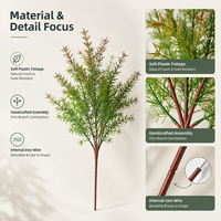 En gros, fausse herbe aquatique nordique au toucher naturel, bouquet artificiel pour centre de table de restaurant, accessoires floraux de décoration intérieure, Planta