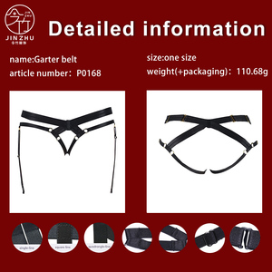 JINZHU la nouvelle ceinture de jarretière unie, tendance et sexy, avec bretelles pour femme, disponible en <span class=keywords><strong>grande</strong></span> <span class=keywords><strong>taille</strong></span>. - Product Image 2