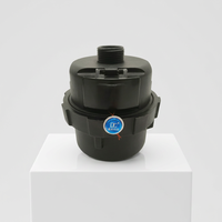 Compteur d'eau résidentiel à jet unique avec boîtier en plastique, couvercle rabattable, compteur kilométrique, classe B, DN15, connecteur fileté