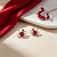 Boucles d'oreilles créoles en argent sterling 925 plaqué platine pour femmes, en forme de cœur, avec zircone cubique, tendance, cadeau d'anniversaire de mariage, vente en gros