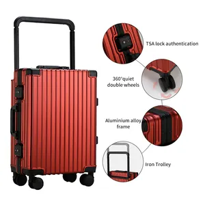 新款热销黑色Most旅行盖缝合纸板行李箱铝框行李箱