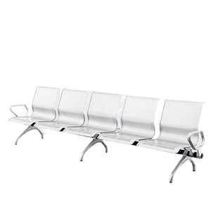 Sillas de espera Bao Xian Row de tres plazas, de cuero negro, con reposabrazos, para espacios públicos. - Product Image 4