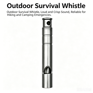 Outdoor Survival Whistle Metal Emergency Signal Whistle Lightweight Straight Handle for <b>Hiking</b> <b>Camping</b> - Product Image 2