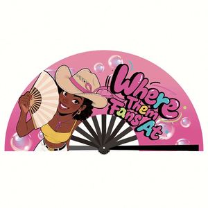 Abanico Plegable de Bambú Personalizado con Logotipo Impreso BSBH, Abanico Grande de 13 Pulgadas con Sonido Fuerte, Sublimación, Portátil para Fiestas - Product Image 5