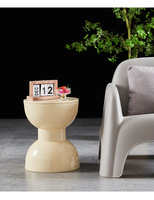 Tabouret rond en plastique moderne pour salle à manger, repose-pieds de luxe pour intérieur, meuble de salon, table basse