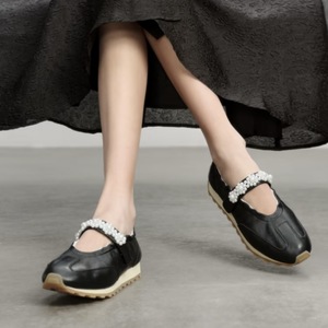Zapatos <span class=keywords><strong>de</strong></span> <span class=keywords><strong>Ballet</strong></span> Estilo Mary Jane <span class=keywords><strong>de</strong></span> Diseño <span class=keywords><strong>de</strong></span> Lujo, Punta Cerrada, Sin Cordones, <span class=keywords><strong>para</strong></span> Mujer, Primavera-Verano 2025, Nuevos, con Perlas, Retro, Estilo Alemán - Product Image 4