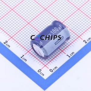 Condensador Electrolítico de Aluminio de Orificio Pasante ERJ1JM181G13C36T, Componente de Orificio Pasante THT, D10xL13mm 180uF 20% 63V 10mm - Product Image 1