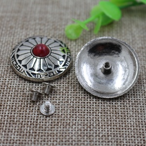 Hoa màu Ngọc Lam conchos bạc mạ đúc đồng xu nút với vít trở lại - Product Image 4