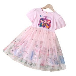 Vestito Estivo per Bambine con Design a Cartone Animato all'Uncinetto, Gonna a Palloncino in Cotone, Maniche Corte, 6 Anni, Nuovo Stile, Abbigliamento per Bambini - Product Image 5