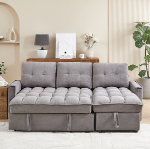 Modern Chenille Modular Section Sofa Convertible U- & L-Shaped Extendable for Apartment Hotel Villa Use Pillow Included - Product Image 4