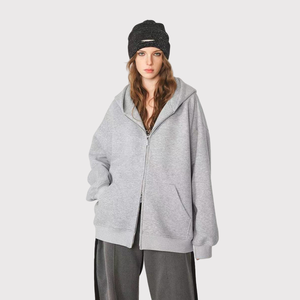 Venta caliente de los hombres de encargo de peso pesado de lana 550G sudaderas con capucha <span class=keywords><strong>Low</strong></span> Moq Zip up Sudadera con capucha de alta calidad para los hombres - Product Image 2