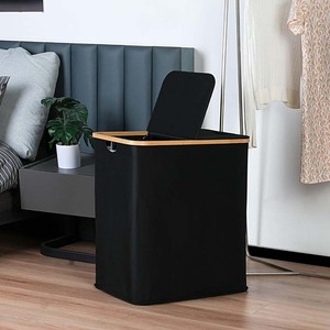 Đứng miễn phí ráp 2 phần giặt cản trở 145L Thêm lớn giặt giỏ với nắp tre & có thể tháo rời túi bên trong - Product Image 2