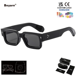<span class=keywords><strong>Gafas</strong></span> de Sol Clásicas Boyarn para Exteriores, Estilo Vintage Punk, Degradado Verde Oscuro, con Remaches, para Monturas Gruesas - Product Image 5