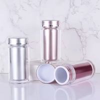 Flacon en plastique acrylique avec conteneur intérieur, conception personnalisée, impression sérigraphique, flacons vides pour capsules, vitamines, compléments alimentaires