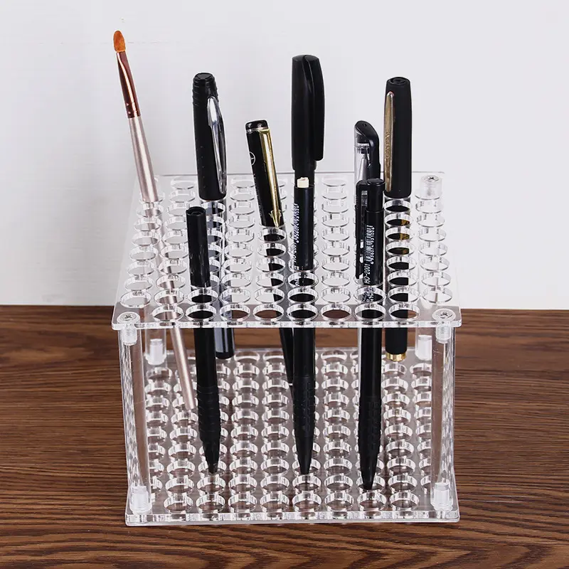 Suporte de caneta acrílica, suporte de mesa para lápis, pincel, exibição e armazenamento em casa