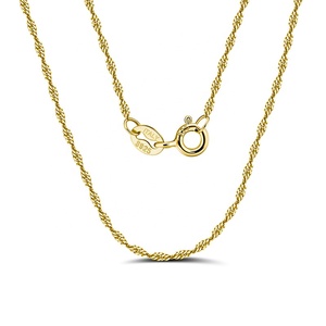 Venta al por mayor de moda de lujo Plata 925 de ley Chic 18K 14K chapado en oro cuerda cadena collares para mujeres - Product Image 2