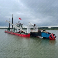 Nouvelle drague à aspiration-coupeuse ETERNE Diesel, profondeur de dragage 12m, avec boîte de vitesses de capacité 500m³/h pour l'extraction de sable de rivière et le nettoyage de boues