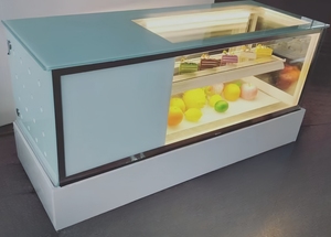 Prix bon marché, présentoir à sushis coupés sur mesure, panneau sintra, réfrigérateur de table pour présentoir à sushis, mini réfrigérateur d'étalage de gâteaux - Product Image 5