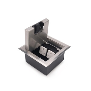 Cajas de Suelo Eléctricas Empotradas con Cierre Suave, Enchufes Dobles y Puerto de Datos RJ45 Combinados - Product Image 2