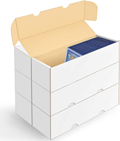 Boîte de rangement pour cartes à collectionner écologique en carton ondulé, capacité 1200 protège-cartes, finition pailletée, personnalisable, pour cartes sportives
