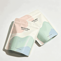 Pochette refermable en PE recyclable, écologique, à haute barrière, thermoscellable, en matériau unique certifié GRS, avec logo personnalisé imprimé, faible MOQ