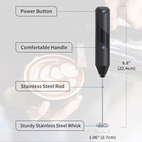 Nouvelle tendance : mini mousseur à lait électrique portatif en plastique, écologique, mousseur à café portable, support, mélangeur automatique pour thé et café