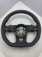 Volant en fibre de carbone amélioré pour Audi, cuir suédé perforé avec démarrage à un bouton, remplacement direct