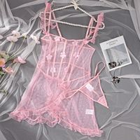 Nouveau femmes Sexy grande taille sous-vêtements mode broderie fleur dentelle maille Perspective amusant soutien-gorge deux pièces ensemble
