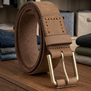Ceintures en cuir décontractées pour hommes, designs personnalisés tendance, impression par transfert thermique durable, boucle en acier robuste et écologique - Product Image 1