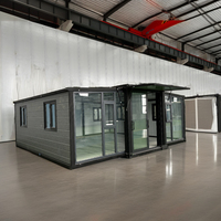 Maisons préfabriquées modulaires de luxe en conteneurs préfabriqués, maisons préfabriquées portables, maison en conteneur extensible avec 2 chambres