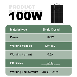 100W Flexible Waterproof Mono Solar 100W MPPT Controller <b>Cable</b> Set for Outdoor Camping Trips 2 Pieces CE Certified 1 Cheap Monoc - Product Image 2