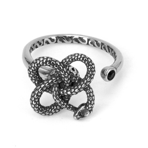 Anillos Antiestrés de Acero Inoxidable 316L con Diseño de Serpiente, Estilo Vintage Oscuro, Adorno de Piedras Preciosas, Ajustables para Hombres y Mujeres, Joyería de Uso Diario - Product Image 2