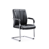 Vente en gros de chaise de bureau de direction en cuir noir prix bon marché directeur patron visiteur conception en porte-à-faux en acier pour usage hospitalier de bureau