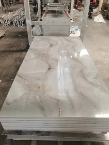 Kustom gulungan Wallpaper Suede PVC vinil dapat dilepas lembar marmer tebal 3mm di papan lain dekorasi Panel dinding UV untuk RUMAH & kantor - Product Image 5