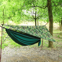 Hamac de camping extérieur avec bâche de protection contre la pluie, lit suspendu portable en nylon Ripstop pour la randonnée, le trekking et la plage