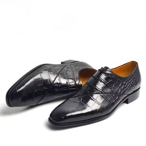 Handmade Genuine Cow Leather Oxford Lace-Up <b>Pointed</b> Toe Anti-Slip Breathable Lightweight Patchwork Shoes Men Luxury Designer - Product Image 4