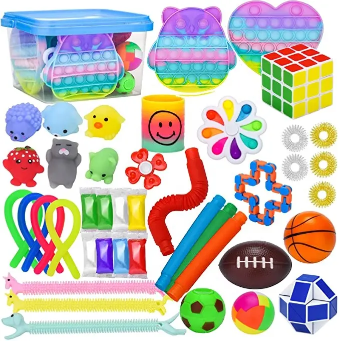Stres oyuncakları paketi, stres ve anksiyete giderici Fidget alın oyuncak seti çocuklar yetişkinler için çocuklar bebekler için