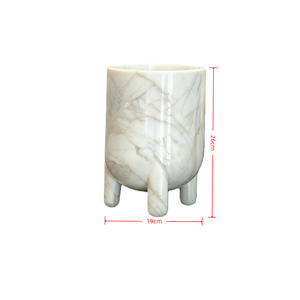 SAIDKOCC D19xH26cm Jarrón de Mármol Natural de Lujo de Gran Calibre con Tres Patas para Decoración Navideña del Hogar, Logotipo Personalizado SK-A-1 - Product Image 6