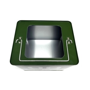 Square Metal <b>Tin</b> Can Emergency Food Storage <b>Tin</b> Compressed Biscuit Metal Container with Handle for Survival Food Reserve - Product Image 3