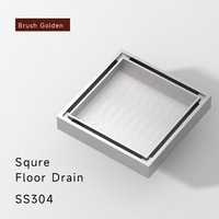 Grille de drain de salle de bain carrée moderne en acier inoxydable, drain de sol de douche dissimulé, siphon de lavabo désodorisant, couvercle écologique poli