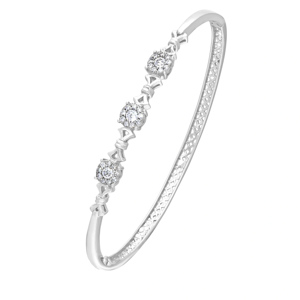 Pulsera brillante de oro blanco de 18 quilates y diamantes para regalo, bodas, fiestas, pulsera de lujo - Product Image 1