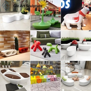 Banc et chaise longue décoratifs créatifs en fibre de verre pour parcs, places publiques et centres commerciaux - Product Image 5