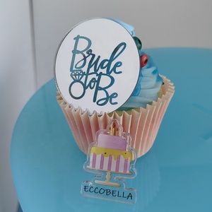 Mini acrylique mariée douche Cupcake Topper gâteau décoration approvisionnement pour les futures mariées - Product Image 4
