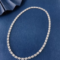 Collier tennis GF Jewelry de luxe, plaqué or 18 carats, résistant à l'eau et inaltérable, avec trèfle à quatre feuilles et diamant de laboratoire taille brillant, certifié IGI
