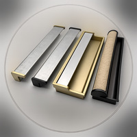 Poignées de meubles de cuisine en alliage d'aluminium, poignées encastrées pour armoires, boutons de tiroir encastrés pour armoires modernes minimalistes sur mesure