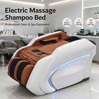 Lit de lavage capillaire électrique de luxe haut de gamme avec massage pour salon de coiffure